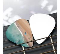Aerial view of the beach Patterned guitar pick set - (thin/medium/thick), widely compatible with all kinds of stringed instruments,