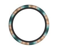 Aerial view of the beach Printed elastic steering wheel cover for cars, 15 inches, comfortable grip, suitable for most models