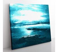 Aerial View of the Isle of Skye in Scotland Modern Canvas Wall Art Print Ready to Hang, Framed Picture for Living Room Bedroom Home Office Décor, 50x50 cm (20x20 Inch)