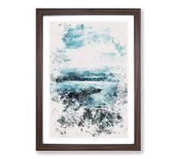 Aerial View of The Isle of Skye in Scotland Watercolour Framed Print | A2 Walnut Framed Wall Art | Ready to Hang | Modern Historical Picture | Living Room Bedroom Lounge Office