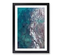 Aerial View of The Ocean in Abstract Framed Print | A2 Black Framed Wall Art | Ready to Hang | Abstract Nautical Picture | Living Room Bedroom Lounge Office