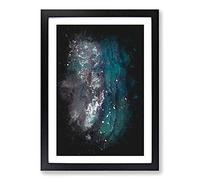 Aerial View of The Ocean Paint Splash Framed Print | A2 Black Framed Wall Art | Ready to Hang | Modern Nautical Picture | Living Room Bedroom Lounge Office