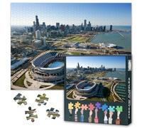 Aerial View of the Stadium Jigsaw Puzzles for Adults 1000 Pieces Chicago Stadium Puzzles for Birthday Gifts Intelligence City Skyline Puzzle for Family Indoor Games House Decoration 27.5"X19.7"