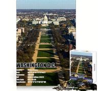 Aerial View of Washington D.C. Jigsaw Puzzles for Adults 1000 Pieces Think Smart Smooth Joint Home Activity Christmas Surprise (38x26cm)