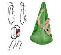 Aerial Yoga Hammock 4M Aerial Yoga Hammock Set Swing Silk with Extension Straps and Carabiners Improved Core Strength(Green)