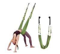 Aerial Yoga Hammock Adjustable Aerial Yoga Strap Hammock Swing Stretching Strap Anti-Gravity Inversion Yoga Hammock Belts Gym Training Device(Green)
