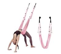 Aerial Yoga Hammock Adjustable Aerial Yoga Strap Hammock Swing Stretching Strap Anti-Gravity Inversion Yoga Hammock Belts Gym Training Device(Pink)