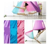 Aerial Yoga Hammock Aerial Yoga Hammock Set Fitness Pilates Silk Fabric Yoga Swing 5.5 Yards(Purple blue)