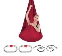 Aerial Yoga Hammock Full Set Aerial Silks Yoga Swing Hammock Equipment Inversion Belt For GYM Home Aerial Dance Flying Yoga Set 5 * 2.8m(Wine Red)