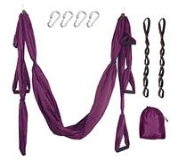 Aerial Yoga Swing Set with 2 Extension Straps - Anti-Gravity Aerial Yoga Hammock Sling for Inversion Exercises, Indoor Outdoor Home Gym Fitness Equipment