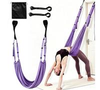 Aerial Yoga Swing Strap for Stretching, Aerial Yoga Rope for Back Pain, Adjustable Leg Stretcher and Backbend Assist Trainer, Hammock Swing Stretching Strap for Gymnastics Dance Ballet