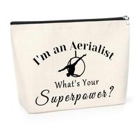 Aerialist Gift Cosmetic Bag Aerial Yoga Gifts Aerial Silks Dancer Toiletry Bag Gymnastics Presents for Girls Friend Sister Her Coach Christmas Birthday Travel Zipper Makeup Pouch