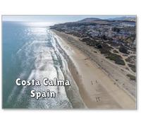 Aeriav View on Sandy Dunes, Beach and Costa Calma, Fuerteventura, Canary Islands, Spain in Winter on Sunset Fridge Magnet
