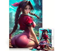 Aerith Gainsborough in A Ruined City Jigsaw Puzzles for Teenagers 1000 Piece Home Fun Quality Print Family Fun Art Work (38x26cm)