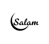 AeRko Creativity Salam with Moon -Islamic Art Car Stickers Muslim Decor Vinyl Decal Audi Ford Lada (Color : Nero, Size : 17cm)