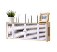 AeRko Large WiFi Router Storage Box, Wall Mount, Router Organizer, Cord Management Container, Creative White Decorative Floating Rack, 9 Sizes (76 * 12 * 28cm)