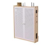 AeRko Large WiFi Router Storage Box, Wall Mount Router Shelf, Organizer, Cord Management Container, Creative White Decorative Floating Rack, 9 Sizes (40 * 11 * 58cm)