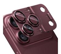 Aerku 1 x Camera Protection Screen Protector for iPhone 18 Pro Max for | 9H tempered glass, matte aluminium alloy with metal stand, AR coating for clear photo quality, dark cherry red
