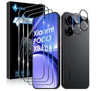 Aerku 3 x Screen Protectors for Xiaomi Mi Poco X8 Pro for Tempered Glass, with 2 x Camera Protection, 9H Hardness Screen Protector, Anti-Fingerprint, Bubble-Free Installation, 0.33 mm Ultra Thin HD