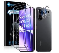 Aerku 3 x Screen Protectors for Xiaomi Mi Poco X8 Pro Max for Tempered Glass, with 2 x Camera Protection, 9H Hardness Screen Protector, Anti-Fingerprint, Bubble-Free Installation, 0.33 mm Ultra Thin
