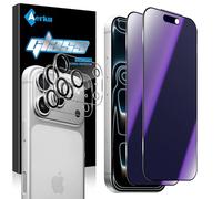 Aerku Matte Privacy Screen for iPhone for 17 Pro for Tempered Glass, Pack of 2 [Anti-Blue Light Eye Protection] Privacy Screen Protector with 2 Pieces Camera Protection, 28° Anti-Spy Full Screen