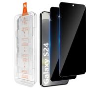 Aerku Pack of 2 Privacy Screen Protectors for Samsung Galaxy S24 5G for Tempered Glass, Bubble-Free Car Mounting, 9H Privacy Protective Glass, Anti Fingerprints, Anti-Spy Black Edge, Tempered Glass