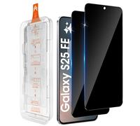 Aerku Pack of 2 Privacy Screen Protectors for Samsung Galaxy S25 FE 5G for Tempered Glass, Bubble-Free Car Mounting, 9H Privacy Protective Glass Anti Fingerprints, Black Edge Anti-Spy Tempered Glass