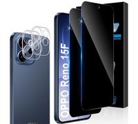 Aerku Privacy Screen for Oppo Reno 15F / 15FS 5G for Tempered Glass, Pack of 2 Privacy Screen Protectors, 2 Pieces Camera Protection, 9H Hardness Anti-Spy Film, Scratch-Resistant, Privacy Tempered