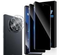 Aerku Privacy Screen Protector for Xiaomi Redmi Note 15 5G for Tempered Glass, Pack of 2 3D Privacy Screen Protectors and 2 HD Camera Protection, 9H Hardness Anti-Spy Film Privacy Protective Glass