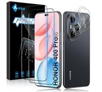Aerku Screen Protector for Honor 400 Pro for Tempered Glass, Pack of 2 3D Protective Glass and 2 Pieces Camera Protection, Ultra Clear Film, 9H Hardness, Anti-Bubble, Anti-Scratch Screen Protector