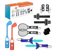 Aerku Sports Games Accessories Bundle for Nintendo Switch 2 Controller(2025) NEW, Golf Clubs X2, Tennis Racket X2, Delicate Sword X2, Arm Band X2, Leg Strap X2, Controller Grips X2
