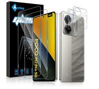 Aerku Tempered Glass Film for Xiaomi POCO M7 Pro 5G, [2 + 2 Pieces] Tempered Glass 9H Anti-Scratch Camera Film, HD Glass Screen Protector