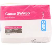Aero 8 Ply Gauze Swabs 10cm x 10cm 100 Swabs
