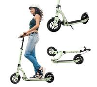 Aero Big Wheels Scooter for Kids 8-12, Teens & Adults | Pneumatic Air Tyre, Hand Controlled Drum Brake & Rubber Deck Mat | Adult Manual Kick Scooter | Foldable & Height Adjustable, 220lbs Max