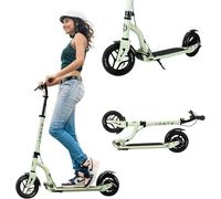 Aero Big Wheels Scooter for Kids 8-12, Teens & Adults | Pneumatic Air Tyre, Hand Controlled Drum Brake & Rubber Deck Mat | Adult Manual Kick Scooter | Foldable & Height Adjustable, 220lbs Max