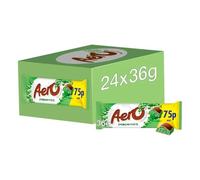 Aero Bubble Peppermint Chocolate Bars Mouth Melt Smooth Box Pack 24 x 36g
