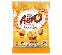 Aero Bubbles Orange Chocolate Share Bag, 70g | Multipack of 12 | Light and bubbly orange flavoured centre, with a half chocolate, half orange flavoured shell; perfect for sharing