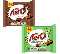 Aero Bubbly Milk & Peppermint Chocolate Bars 4 Pack 108g - Pick Your Quantity of Mixed Flavour Packs