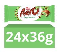 Aero Bubbly Peppermint Chocolate Bar - Light & Aerated Centre, 36g | Multipack of 24