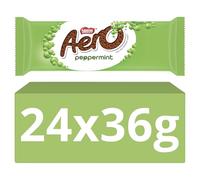 Aero Bubbly Peppermint Melts Sharing Bag Caramel Chocolate Mint Chocolate Bars, 24 x 36 g Peppermint 36 g (Pack of 24) 86g