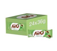 Aero Bubbly Peppermint Melts Sharing Bag Caramel Chocolate Mint Chocolate Bars, 24 x 36 g Peppermint 36 g (Pack of 24) 86g