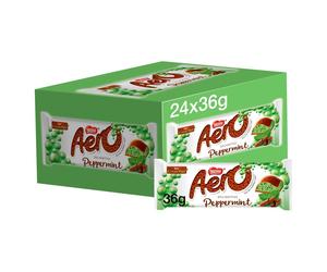 Aero Bubbly Peppermint Mint Chocolate Bar 36g (Pack of 24)