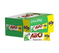 Aero Bubbly Peppermint Mint Chocolate Bar - Pack of 24 x 36G