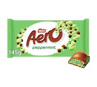 Aero Large Peppermint Chocolate Sharing Bar, 145g | Pack of 1 | Made from our iconic, effortless, melt in the mouth chocolate and minty aerated centre; perfect for sharing