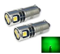 Aero-Lites.com High Output 12/28VDC BA9S T3-1/4 Miniature Bayonet Base LED Replacement Bulb | Replaces Bulbs 12V: 1414 1416 1813 1816 1895 | 28V: 313 1495 1819 1820 1864 757 (2-Pack; Green)