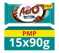 Aero Milk Chocolate Bar, Bubbly Aerated Hazelnut Flavour, 15 x 90g, Sharing Size,