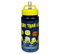 AERO Minions Drinking Bottle for Children with Motif Plastic Water Bottle BPA Free Approximately 500 ml Capacity Integrated Straw Ideal for Nursery and School