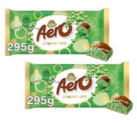 Aero Peppermint Bar 295g, Pack of 2, A giant bar of bubbly peppermint-flavoured chocolate in a smooth chocolate shell Perfect for Sharing