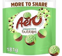 Aero Peppermint Bubbles Milk Chocolate Sharing Bag 181g | Smooth Milk Chocolate with Aerated Peppermint Centre, Bite Size Mint Chocolate Treats, Sharing Sweets