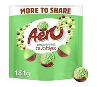 Aero Peppermint Bubbles Milk Chocolate Sharing Bag 181g | Smooth Milk Chocolate with Aerated Peppermint Centre, Bite Size Mint Chocolate Treats, Sharing Sweets
